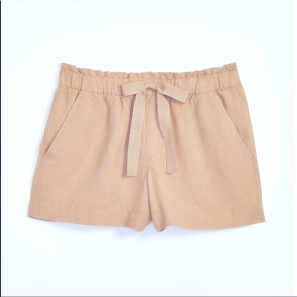 Ann Taylor LOFT Tie Waist Khaki Shorts Women’s L Cotton Paper Bag Pockets